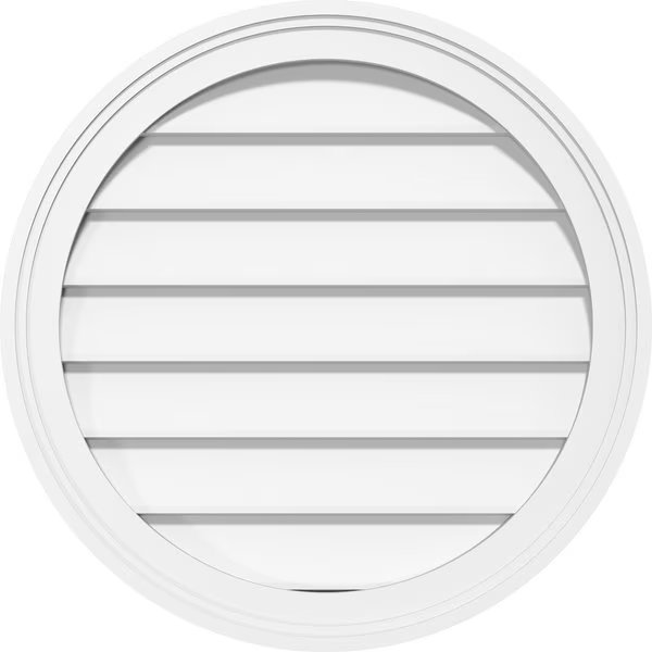 Round Surface Mount PVC Gable Vent: Non-Functional, w/ 2